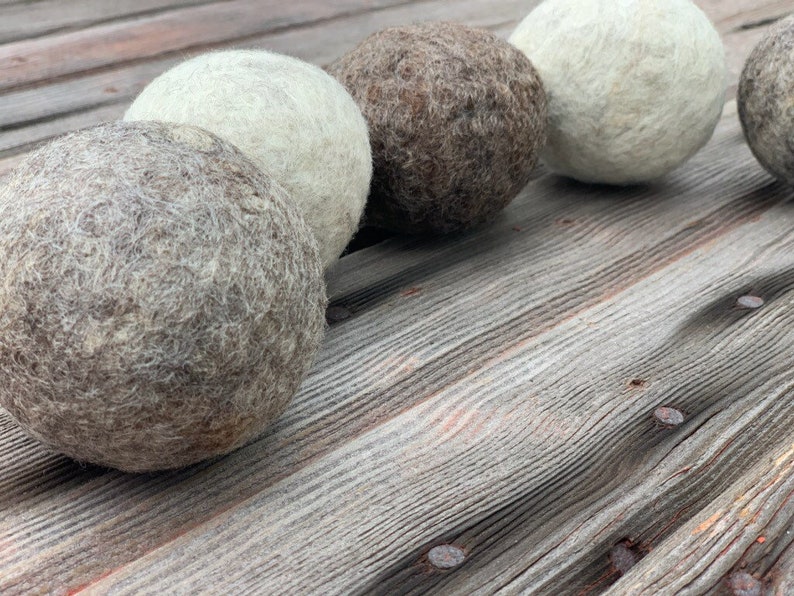 100 % Wool Dryer Balls. Set of 5 Handmade, Quality Wool Products from the Farm, Unscented, Undyed, Eco Friendly. image 1