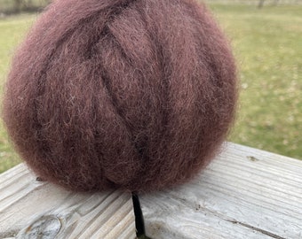 Border Leicester x  Wool Roving 4 oz. Mullberry