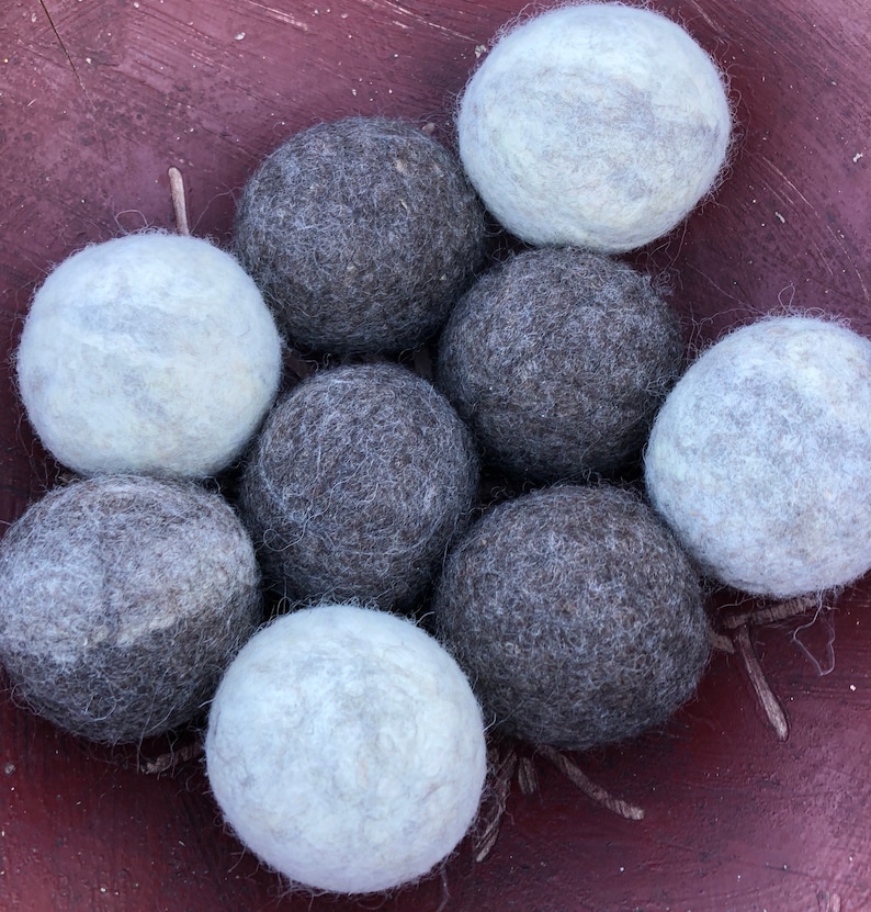 100 % Wool Dryer Balls. Set of 5 Handmade, Quality Wool Products from the Farm, Unscented, Undyed, Eco Friendly. image 3