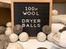 Set of 3-Unscented, Undyed, Handmade, 100% Wool Dryer Balls. Quality Product from the Farm, Eco Friendly! 