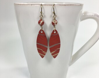 Red Jasper Gemstone Dangle Earrings, Unique One-of-a-Kind Artisan Jewelry