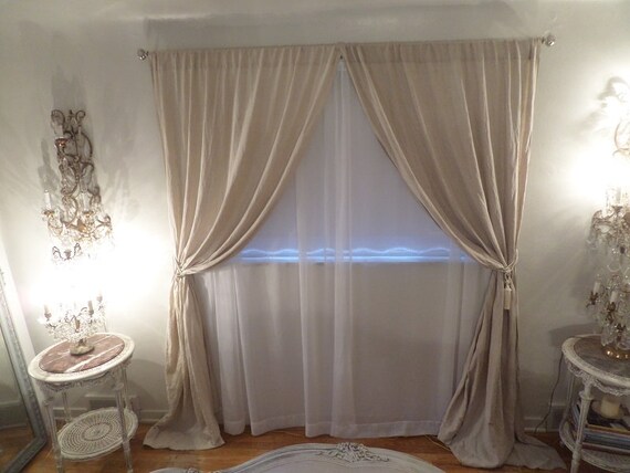 Gorgeous Pair Of French Linen Cutain Panels Beige Paris Etsy