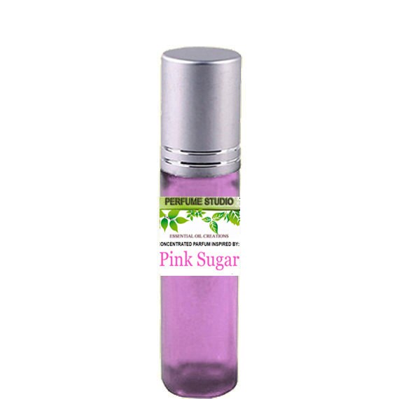 Pink Sugar Custom Blend Oill With Similar Notes to Pink Sugar Perfume for  Women in a 10ml Purple Glass Roller Bottle, Silver Cap 