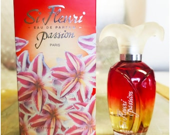 Vintage 2002 Lomani Si Fleuri Passion Perfume, 3.3 oz Eau De Parfum, Discontinued Rare French Fragrance, New Full Bottle With Box