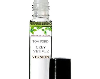 Custom Perfume Oil Blend with similar base notes to Grey Vetiver, packaged in a Clear Glass 10ml Roll On Bottle - Pure Parfum Oil