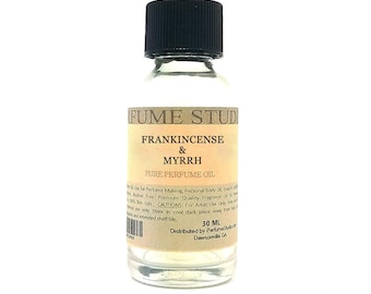 Frankincense & Myrrh Fragrance Oil for Soap, Candle and Perfume Making in a 1 Ounce Glass Bottle with Travel Cap.