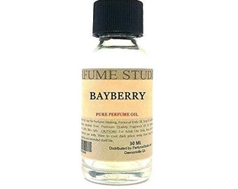 Pure Bayberry Perfume Oil for Perfume Making, Personal Body Oil, Soap, Candle Making & Incense; Splash-On Clear Glass Bottle.