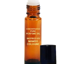 Custom Blend Premium Perfume Oil - Similar Accords to Mambo Cologne For Men, Amber Glass Rollerball Bottle 10ml.