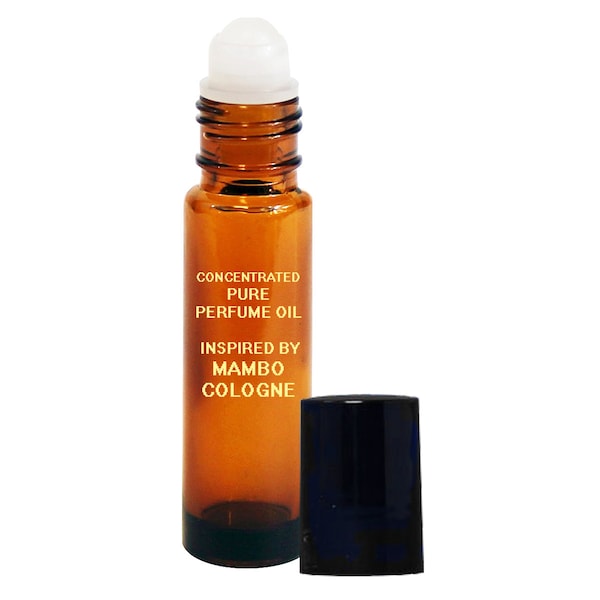 Custom Blend Premium Perfume Oil - Similar Accords to Mambo Cologne For Men, Amber Glass Rollerball Bottle 10ml.