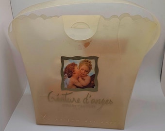 1997 Gilles Cantuel Creature d'Anges Vintage Perfume Gift Set with Frosted Plastic Handbag Case Unsprayed 90s Nostalgia Beauty