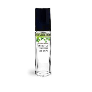 Invictus Perfume Oil. Premium Custom Blend Perfume Oil. Similar Base Notes to Invictus Cologne for Men. Clear Glass 10ml Roll On, Black Cap