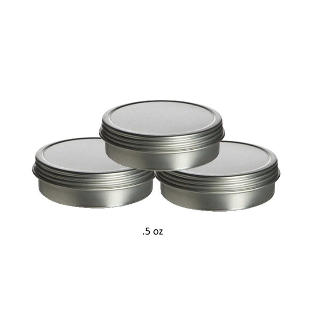 Various Sizes Screw Top Tin Containers With Sealed Cover. 3 Units. Use