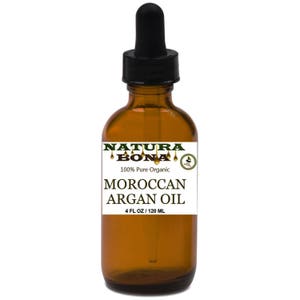 Organic Moroccan Argan Oil for Face, Skin & Hair 4 Oz. 100% Pure Cold Pressed Certified Organic Virgin Oil.