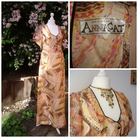 Rare Annacat psychedelic maxi dress Biba of Brompt