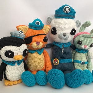 Octonauts Crochet Pattern Bundle: Captain Barnacles, Kwazii, Peso and Tweak