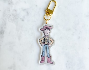 Toy Box Sheriff Bag Charm: Glitter Acrylic Keychain