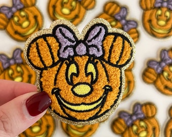 Halloween Mouse Pumpkin Head // Iron on Patch