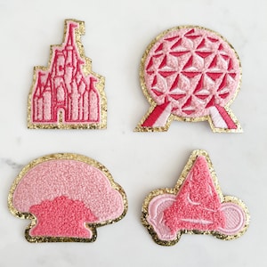 Park Patches: Pink & Gold Iron-On Appliques