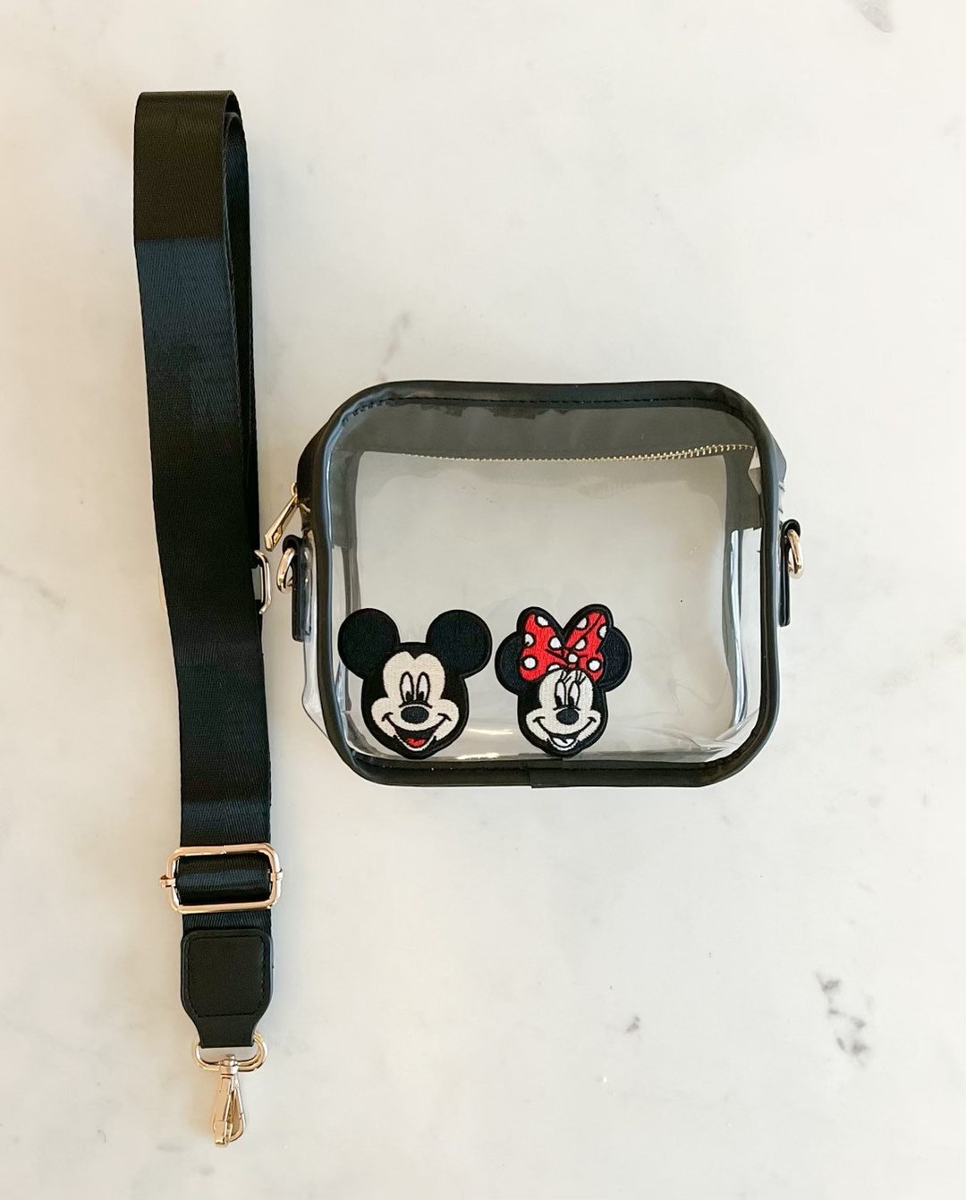 Heather Clear Stadium Bag- Black
