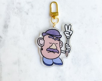 Toy Box Potato Acrylic Bag Charm: Glitter Epoxy Keychain