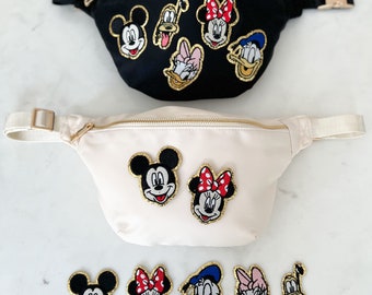 NOW SEWN ON*** Mouse Inspired Fanny Pack // Theme Park Fanny Pack // Patches are Sewn on // Customizable