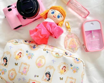 Spring Princess Medium Cosmetic Pouch // Travel Bag // Ready To Ship