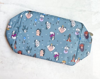 Villains Print Large Travel Pouch: Nylon Cosmetic Bag