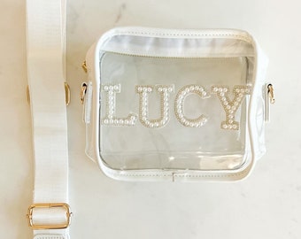 White Clear Purse - Stadium Bag - Customizable with Any Patches From Our Shop
