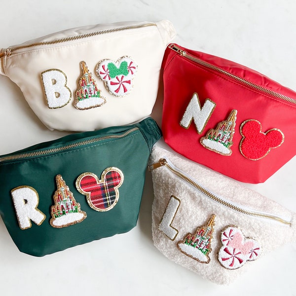 Christmas Large Fanny Pack // Mouse Bag // Customizable // Two Bag Sizes // Park Bag