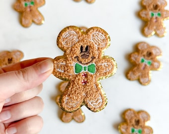 Christmas Holiday Mouse Gingerbread Patch // Iron On // Ready to Ship // Holiday