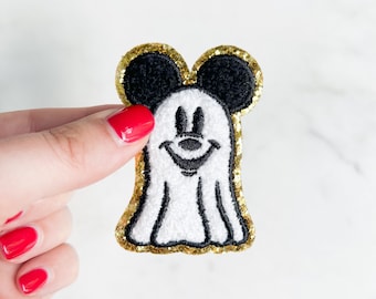 Halloween Mouse Ghost Patch // Iron on // Ready to Ship//Aden + Louise New Ghost Patch Design 2024