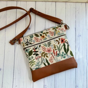 Rifle paper co bag, floral crossbody bag, Rifle paper co, small crossbody,  Amalfi fabric