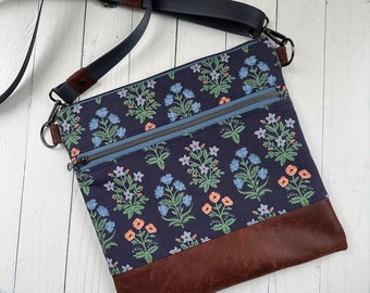 Rifle paper co bag, floral crossbody bag, Rifle paper co, small crossbody,Camont fabric