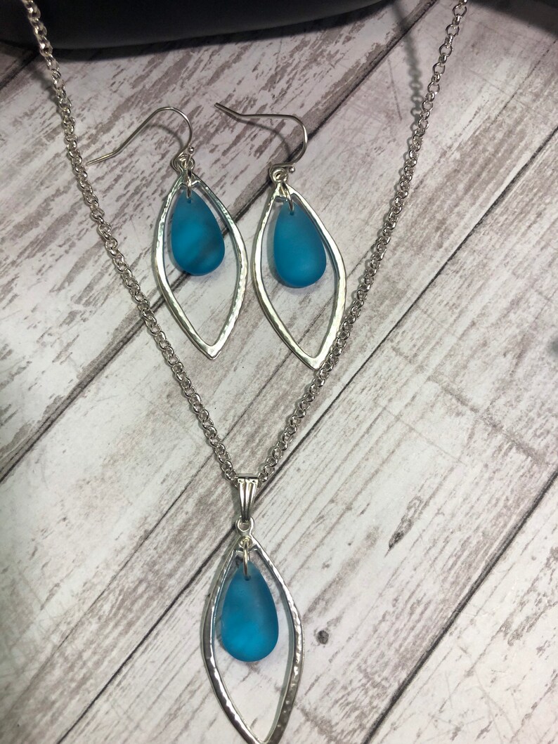 Item #SG06 Sea Glass Necklace and Earrings Set