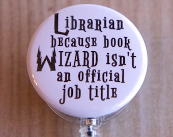 Librarian Badge Reel-ID Badge Holder-Book Wizard Badge Reel-Librarian Retractable Badge Holder-Letter Never Came-Harry Potter Inspired