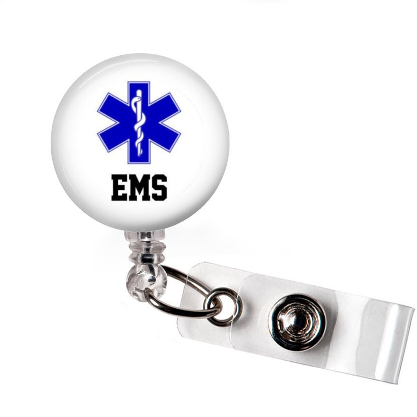 EMS Retractable Name Badge Holder Badge Reel Medical ID Etsy