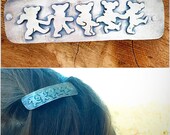 Dancing bear sterling silver barrette, made to order