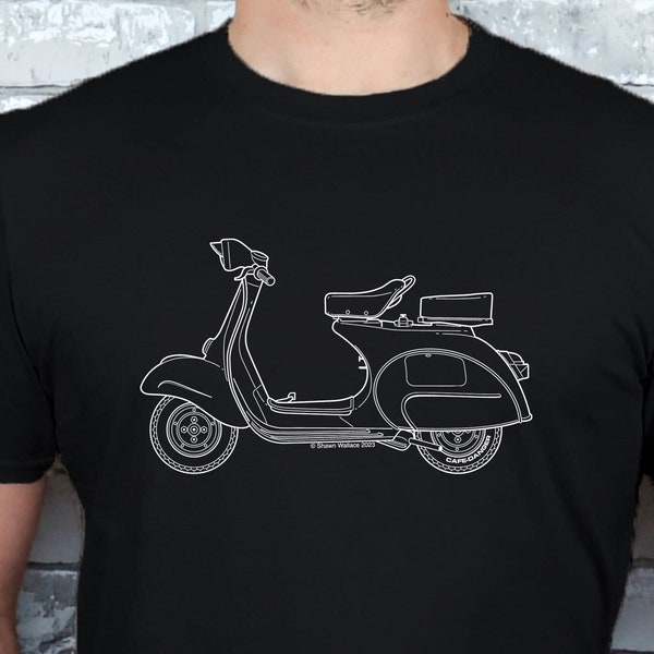 Vespa Scooter Shirt, Scooter T-Shirt, Vespa, Mods and Rockers, Custom T-Shirt