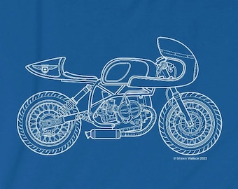 BMW Cafe Racer Motorcycle Shirt, Motorcycle T-Shirt, BMW Airhead Motorcycle, Cafe Racer Motorcycle, Custom Motorcycle T-Shirt