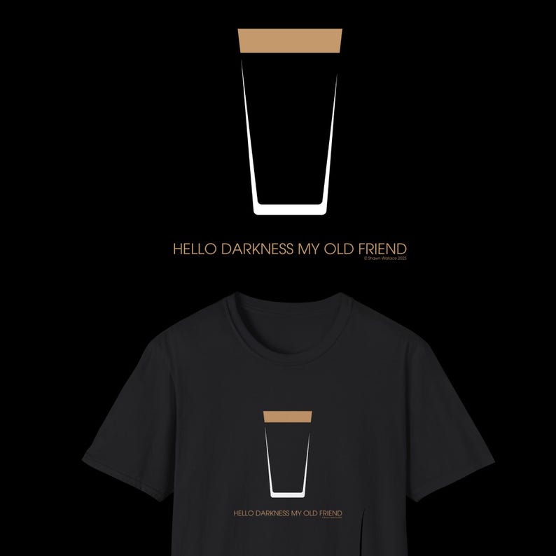Camiseta de cerveza Guinness "Hola Oscuridad", para fanáticos de la cerveza negra. imagen 1