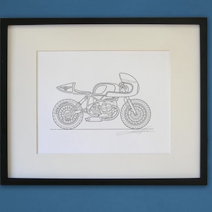 BMW Cafe Racer Letterpress Poster