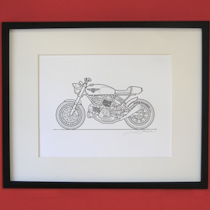 Ducati Cafe Racer Letterpress Poster