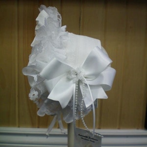 Frilly Bonnet Style Headband, Half Bonnet Frilly Lacy