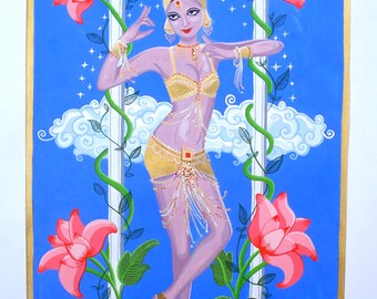 Original Painting Heaven dancer Heaven Seduction Bollywood