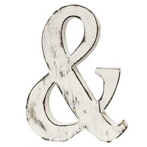 Ampersand... hecho a mano en madera y también alfabeto completo a juego... estilo shabby chic, 6" de alto aproximadamente.