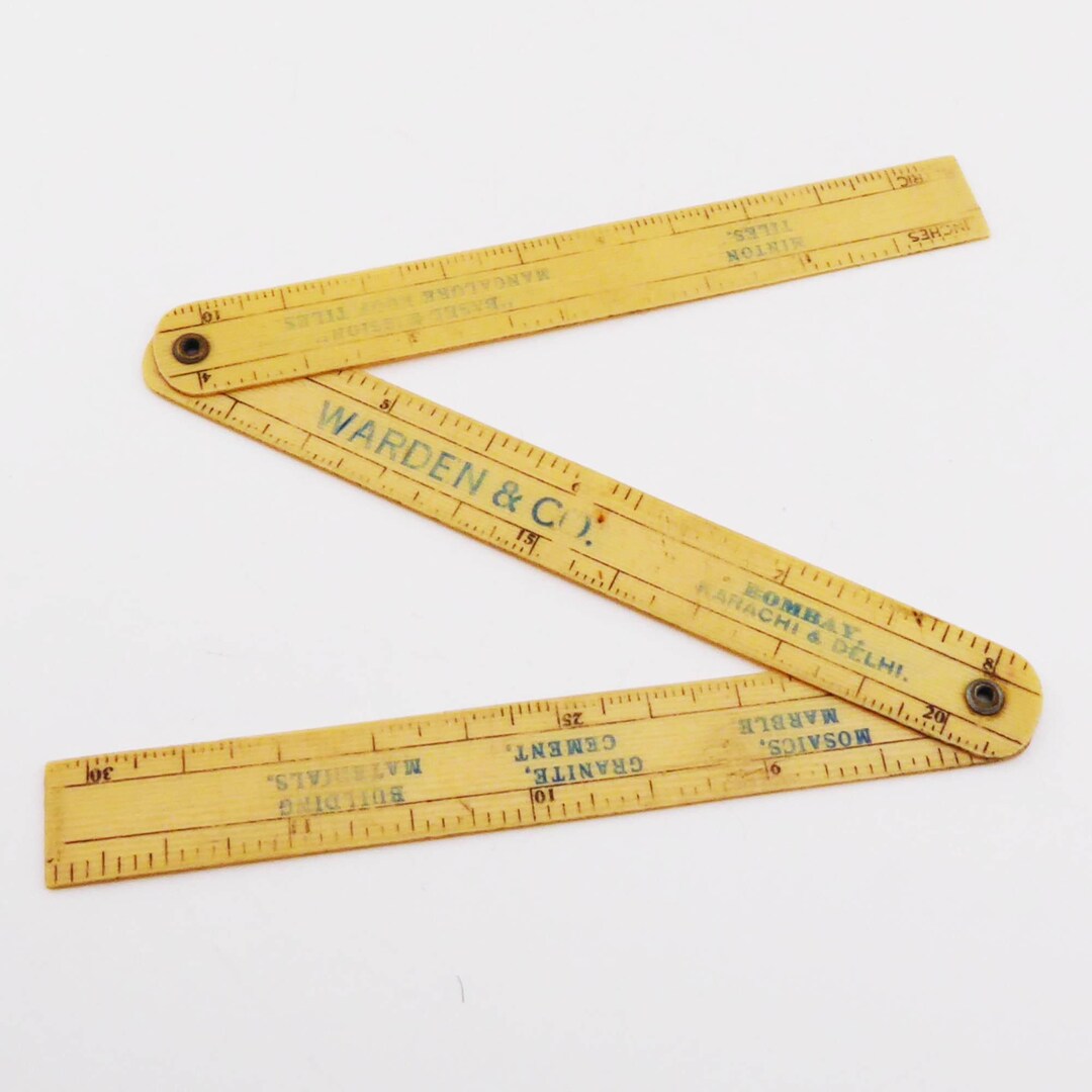 Indian Ruler Scale A Vintage Indian Advertising Ruler for Warden & Co. ~ Builders Merchant ...