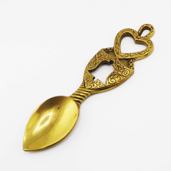A lovely Vintage hand made Brass Welsh Lovespoon