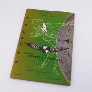 Förbättrad Jeppesen-dator, modell R-2 Jepco Briefing Booklet BR-2 ~ 1957 ~ inkl. frakt