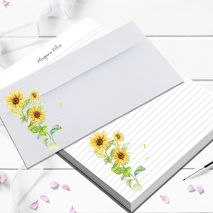 Sunflower notepad set this pretty notepad and envelopes makes a nice paper gift to teacher or college gift to daughter