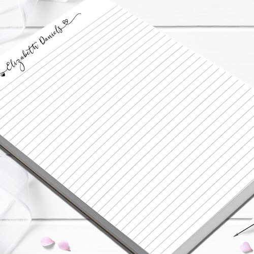 Personalized Notepad Lined or Blank Notepad Stationery Gift Etsy